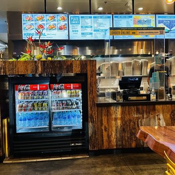 Ono Hawaiian BBQ - Ordering station, canned drink options and menu at a distance - Hawaiian Near Me - Peoria, Arizona Ono Hawaiian BBQ - Ordering station, canned drink options and menu at a distance - Hawaiian Near Me - Peoria, Arizona