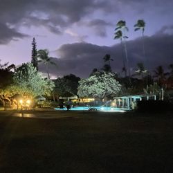 Waimea Plantation Cottages - The pool area at night