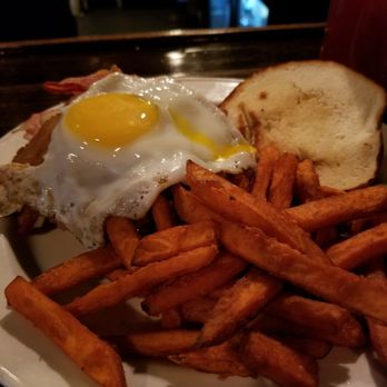J Timothy's Taverne - Three Little pigs sandwich with sweet potato fries - American Near Me - Plainville, Connecticut J Timothy's Taverne - Three Little pigs sandwich with sweet potato fries - American Near Me - Plainville, Connecticut