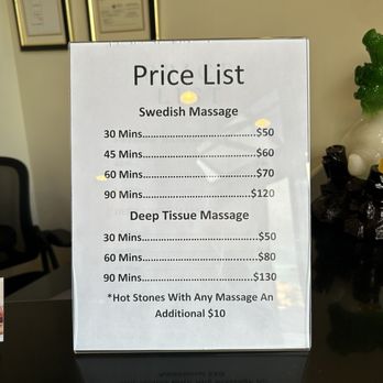 Rose Health Spa  - Price list - Massage Therapy Near Me - Phoenix, Arizona
