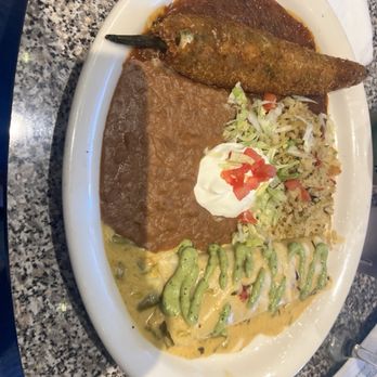 Chuy's - Chili Enchilada & Relleno Combo- tastes great. I promise :) - Tex-Mex Near Me - Birmingham, Alabama