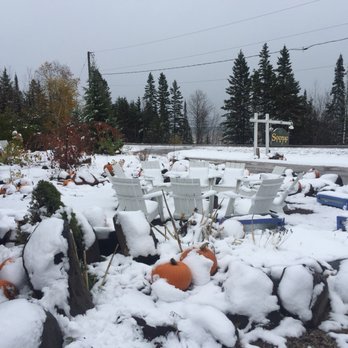 New Scenic Cafe - First snow fall mixed with fall vibes in the front - New American Near Me - Duluth, Minnesota