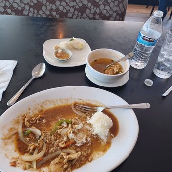 Thai Cuisine Restaurant - Thai basil, shrimp spring roll, and Tom Yong Gai soup - Thai Near Me - Orlando, Florida