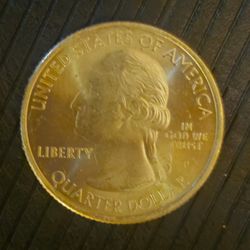 Aiken Coin Shop - It has a gold look to it plus it has to marks across his face