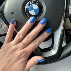 Acrylic with gel Mani.
