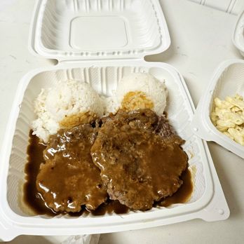 M & M BBQ - Hamburger steak plate mac separate... - Hawaiian Near Me - Aiea, Hawaii
