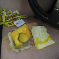 Crystal Luz T MD - Un melted cheese hard corner cold food from bottom of box