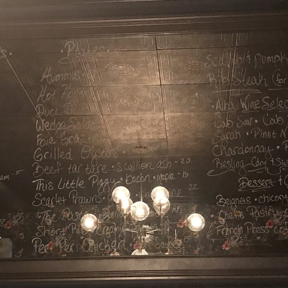 No.12 - It is incredibly difficult to read the menu on this mirror. The marker color blends in with the lighting. - Seafood Near Me - Ridgewood, New Jersey