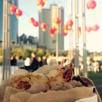 Night Noodle Markets - Spring Onion pancake with the lot (Asian donuts, pork floss, egg, soy sauce) from Ghost Kitchen. - Restaurants Near Me - Melbourne, VIC