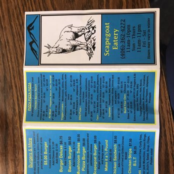 Scapegoat Eatery - menu for scapegoat eatery - Burgers Near Me - Lincoln, Montana