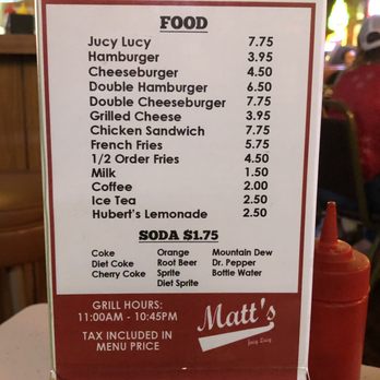 Matt's Bar - Menu - Burgers Near Me - Minneapolis, Minnesota