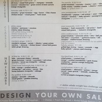 Aloha Salads - Menu - Sandwiches Near Me - Kapolei, Hawaii