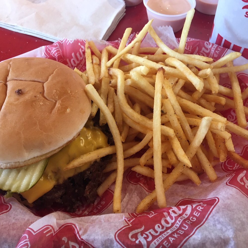 Freddy's Frozen Custard & Steakburgers - Freddy's Original Double - Burgers Near Me - Centerville, Ohio Freddy's Frozen Custard & Steakburgers - Freddy's Original Double - Burgers Near Me - Centerville, Ohio