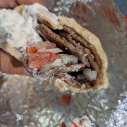 A Greek gyro with beef and lamb. $9.99 A Greek gyro with beef and lamb. $9.99