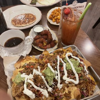 Bacon Nation - Eggs, Jalapeño bacon, pancake, roasted potatoes, bacon wrapped pickles, Bloody Mary and nachos. - Breakfast & Brunch Near Me - Las Vegas, Nevada