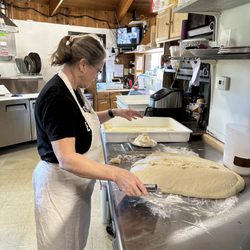 Paige's Roadside Market & Pizza - Paige making pizza dough
