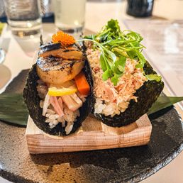 Baked Scallop Signature & Citrus Snow Crab Hand Roll