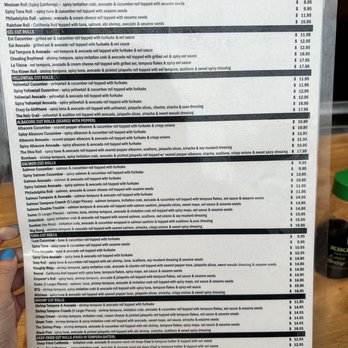 Roll Call - Menu 1/14/23 - Sushi Bars Near Me - Los Angeles, California