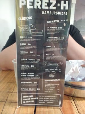 Menu photo 5 Pérez-H Buenos Aires, C Menu photo 5 Pérez-H Buenos Aires, C