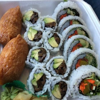 JL Sushi & Kitchen - Veggie lunch combo: Inari Nigiri, veg roll, matango roll (avocado and Japanese mushroom) - Sushi Bars Near Me - North Vancouver, British Columbia