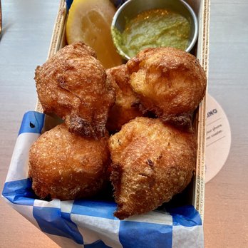 Shaker + Spear - "Salties" Salt Cod Beignets - Seafood Near Me - Seattle, Washington Shaker + Spear - "Salties" Salt Cod Beignets - Seafood Near Me - Seattle, Washington