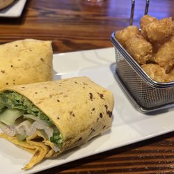 Cunningham's Pub and Grill - Turkey Hummus Wrap with Tots