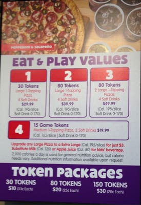 Menu photo 2 Chuck E. Cheese San Bernardino, CA