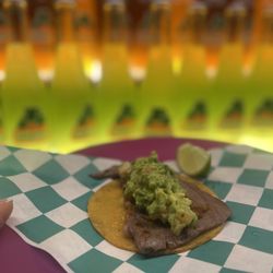 Ilegal Taqueria - Cecina taco served with guacamole.
