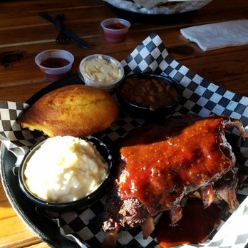 Warthog Barbeque Pit - Half rack ribs w/cornbread, beans, and potato salad. - Barbeque Near Me - Fife, Washington Warthog Barbeque Pit - Half rack ribs w/cornbread, beans, and potato salad. - Barbeque Near Me - Fife, Washington