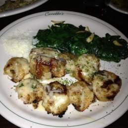 spiedino di mare and spinach