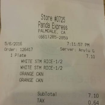 Panda Express - Walked in at 6:45 didnt get to even pay till 27 minutes later horrible wait time never again!!! One star. - Chinese Near Me - Palmdale, California Panda Express - Walked in at 6:45 didnt get to even pay till 27 minutes later horrible wait time never again!!! One star. - Chinese Near Me - Palmdale, California