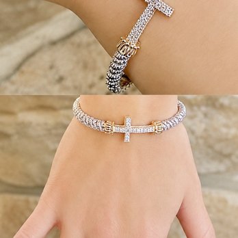 Fabrie Jewelers - VAHAN Cross Bangle and Diamond Band - Jewelry Near Me - Bakersfield, California Fabrie Jewelers - VAHAN Cross Bangle and Diamond Band - Jewelry Near Me - Bakersfield, California