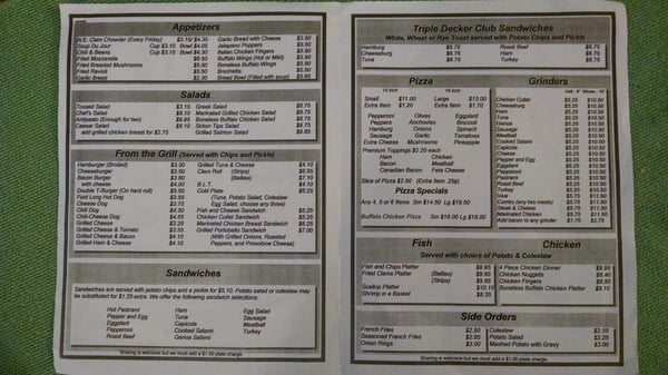 Menu photo 4 Papa T's Tolland, CT