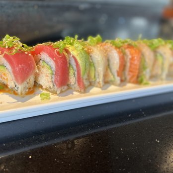 Sushi Town - Spicy Rainbow Roll by Sushi Chef Paul. The Dan Special - Japanese Near Me - Costa Mesa, California Sushi Town - Spicy Rainbow Roll by Sushi Chef Paul. The Dan Special - Japanese Near Me - Costa Mesa, California