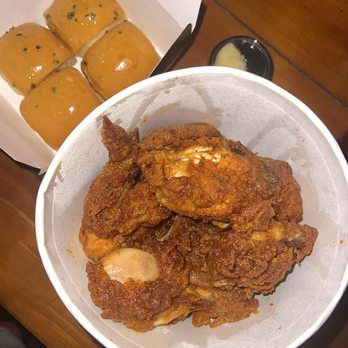 Honeymoon Chicken - Honey Butter Rolls 8pc Chicken Bucket with the hot honey dip - Chicken Shop Near Me - Washington, DC, District of Columbia Honeymoon Chicken - Honey Butter Rolls 8pc Chicken Bucket with the hot honey dip - Chicken Shop Near Me - Washington, DC, District of Columbia