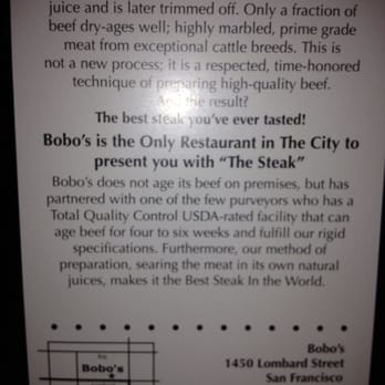 Bobo's - Steakhouses Near Me - San Francisco, California