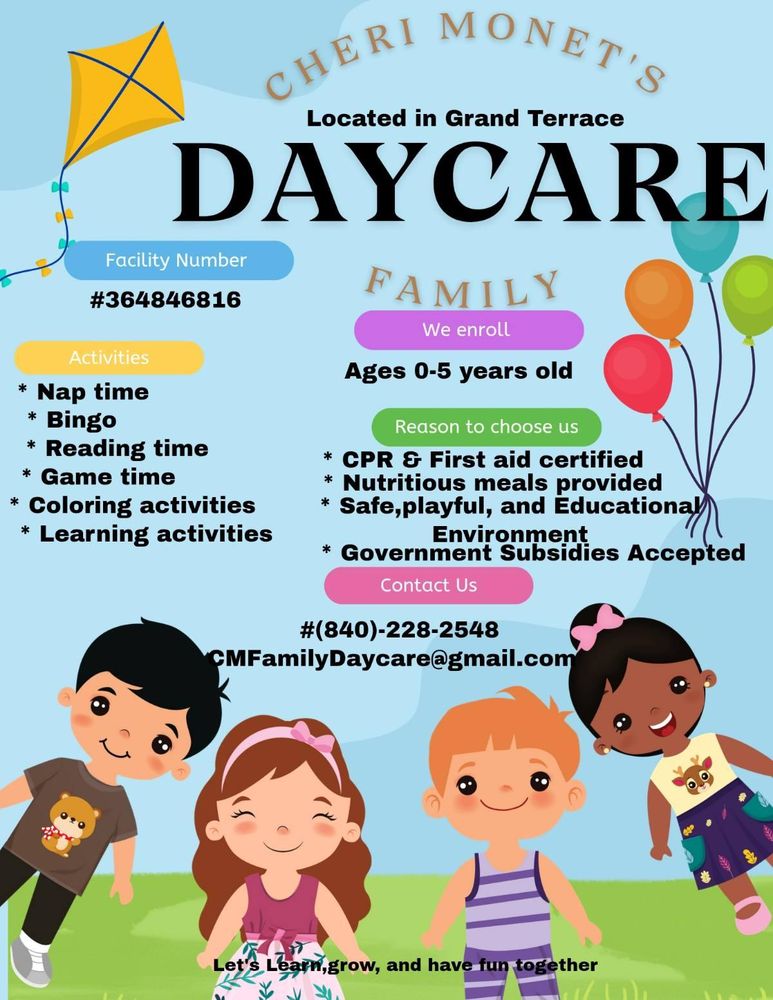 Cheri Monets Family Daycare - childcare center in Grand Terrace, CA