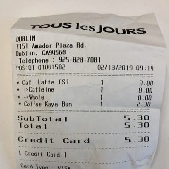 Tous Les Jours - ordered cafe latte, got super hot cafe au lait instead :( - Bakeries Near Me - Dublin, California