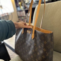Purse Rehab - Restored LV Wilshire - new vachetta straps, trim, and corner pieces, colored to match natural patina