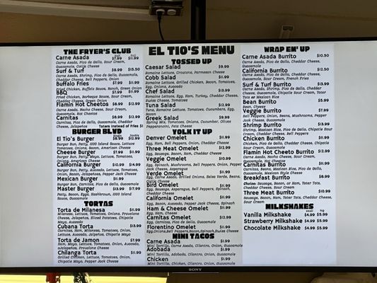 Menu photo 1 El Tio's Restaurant San Diego, CA