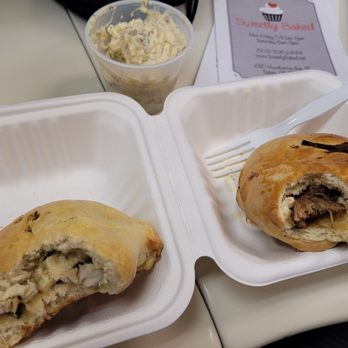 Sweetly Baked - Chicken Verde Kolache, potato salad, and BBQ Brisket Kolache. - Bakeries Near Me - Salem, Oregon