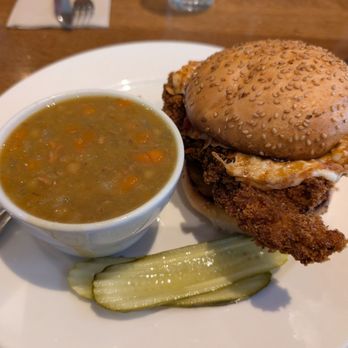 Jack's Restaurant & Bar - Chicken Parmesan Sandwich and Lentil-Ham Soup - Breakfast & Brunch Near Me - Newark, California