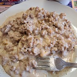 Rosie's Take A Break Restaurant - Sausage gravy and biscuits