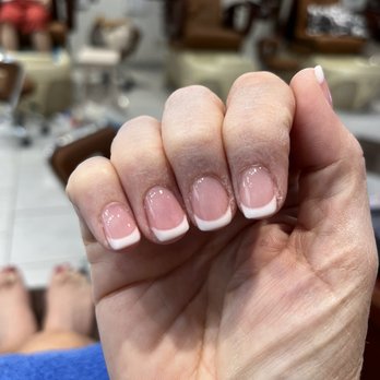 Grapevine Nails and Spa - Pink and white dip by Nancy. - Nail Salons Near Me - Grapevine, Texas