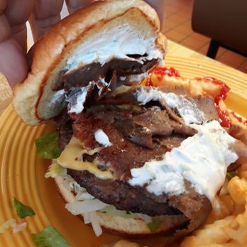 Ariston Restaurant - Wow, gyro burger... my first time ever seen this.. it was huge and tasteful..$ 8.49 delicious with fries and a drnk - Fast Food Near Me - Bellwood, Illinois