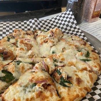 Cafe Latte - Chicken Alfredo pizza - Comfort Food Near Me - Saint Paul, Minnesota