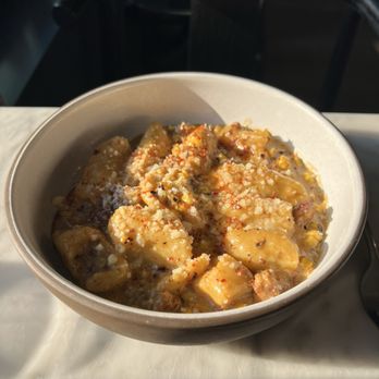Vendemmia - Corn Gnudi: sweet corn, ricotta, pork nduja, dried chili, grana padano - New American Near Me - Seattle, Washington Vendemmia - Corn Gnudi: sweet corn, ricotta, pork nduja, dried chili, grana padano - New American Near Me - Seattle, Washington