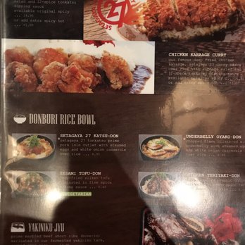 Photo of RakiRaki Ramen & Tsukemen - San Diego, CA, United States. Tokyo Setagaya 27 Curry Menu