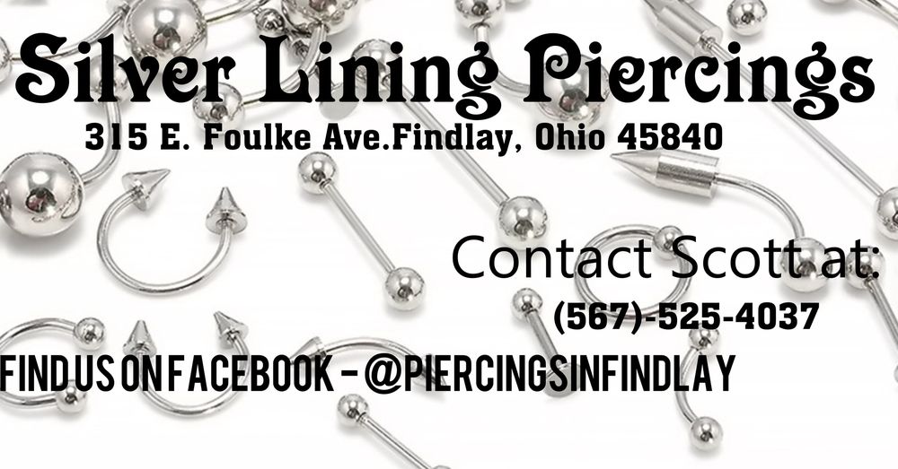 SILVER LINING PIERCINGS Request an Appointment Piercing 315 E Foulke Ave, Findlay, OH