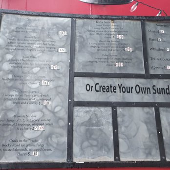 The Frosty Caboose - Menu as of July 2023 - Ice Cream & Frozen Yogurt Near Me - Chamblee, Georgia
